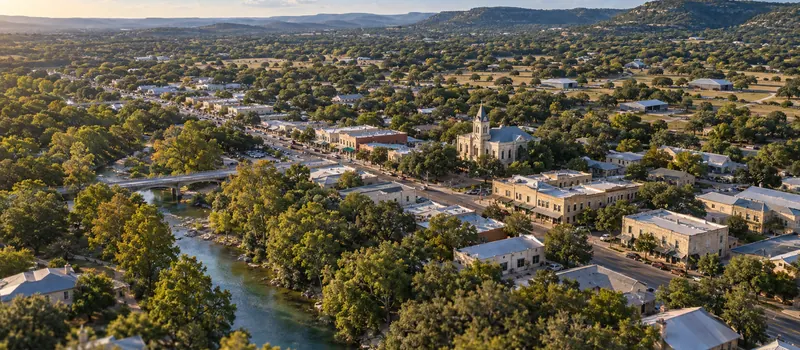 Aerial view of a roof in Boerne, TX