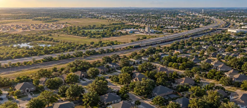 Aerial view of a roof in Converse, TX