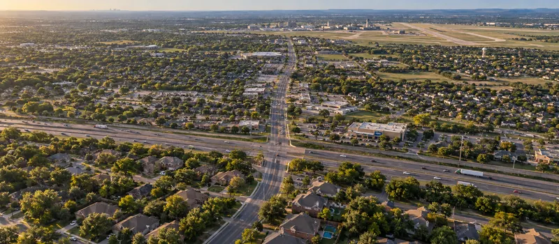 Aerial view of a roof in Schertz, TX